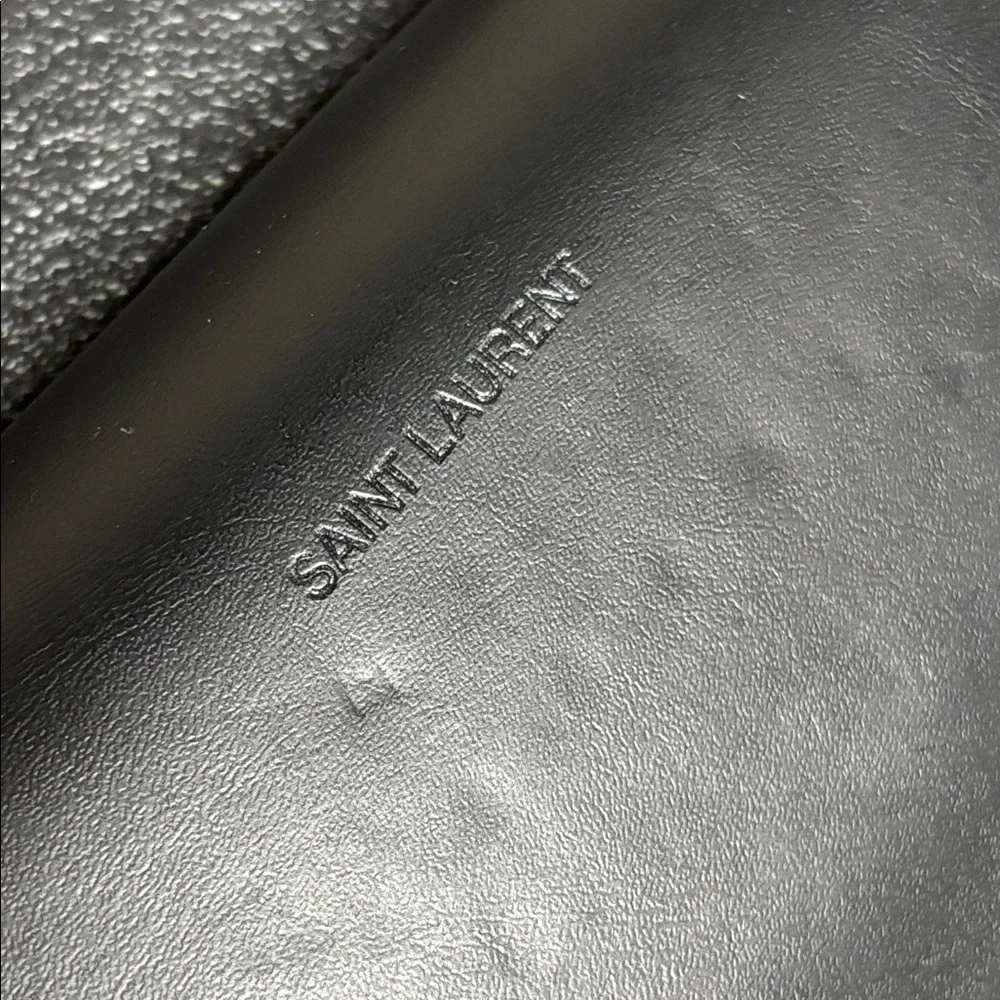 Black Saint Laurent Leather Eyeglass Sunglass Flip Case